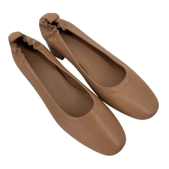 Everlane The Day Heel in Leather Blush Tan Size 10 Balletcore Round Toe - Picture 5 of 10